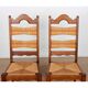 Set of 6 rush-seated chairs in solid oak, 1940.