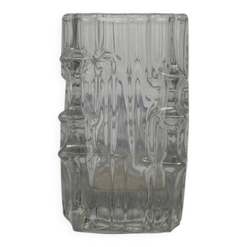 Vladislav Urban pressed glass vase for Rosice, Sklo Union, 1960s