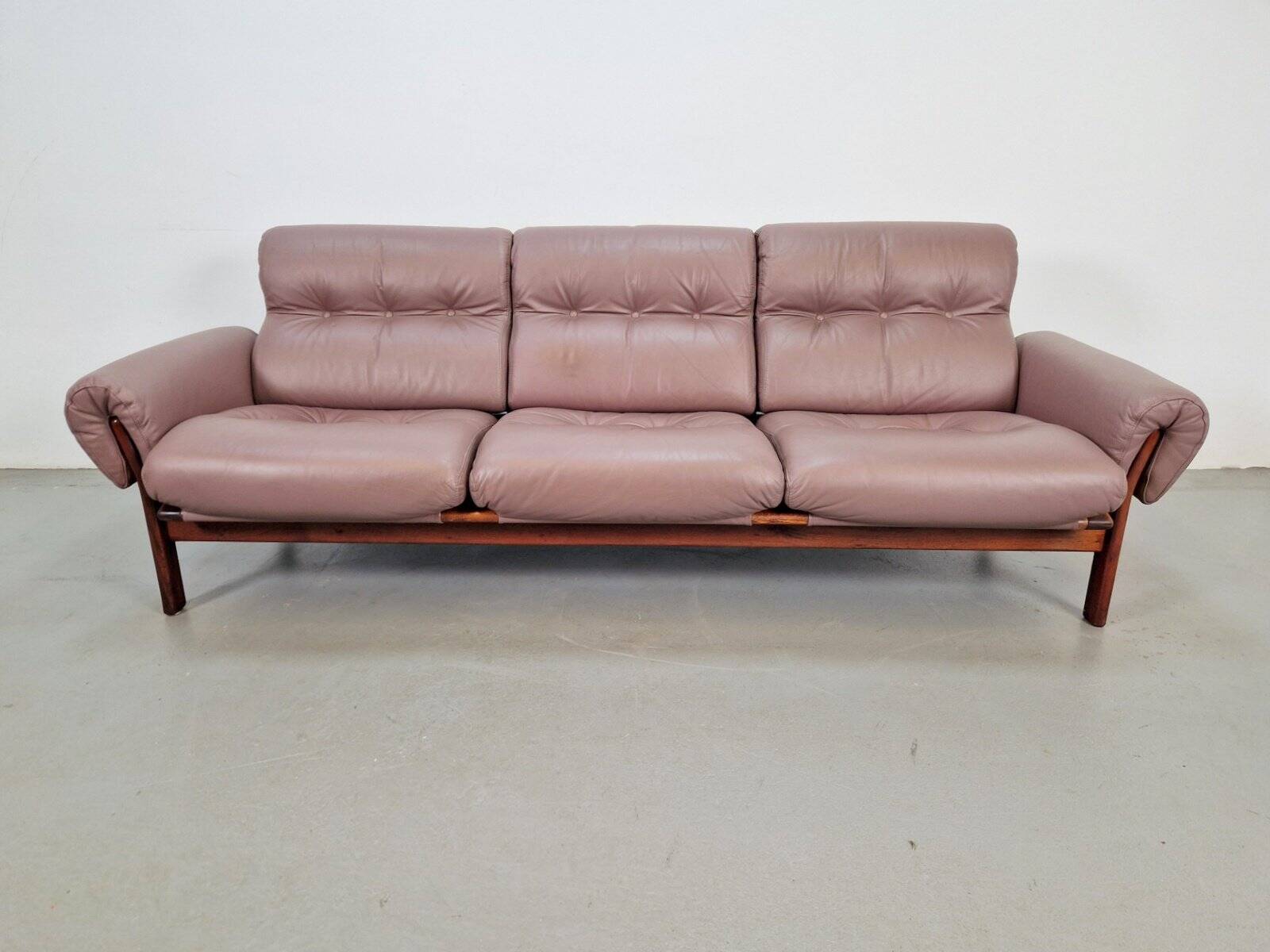 Vintage Teak Leather Sofa from Coja, Netherlands, 1960s