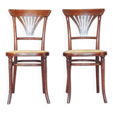2 Thonet chairs No. 221 with bronze inlays, circa 1910