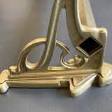 Art-deco wall-mounted coat rack in brass