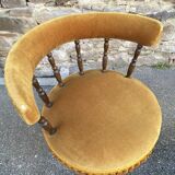 fauteuil de salon Lounge type Crapaud velours des années 1950