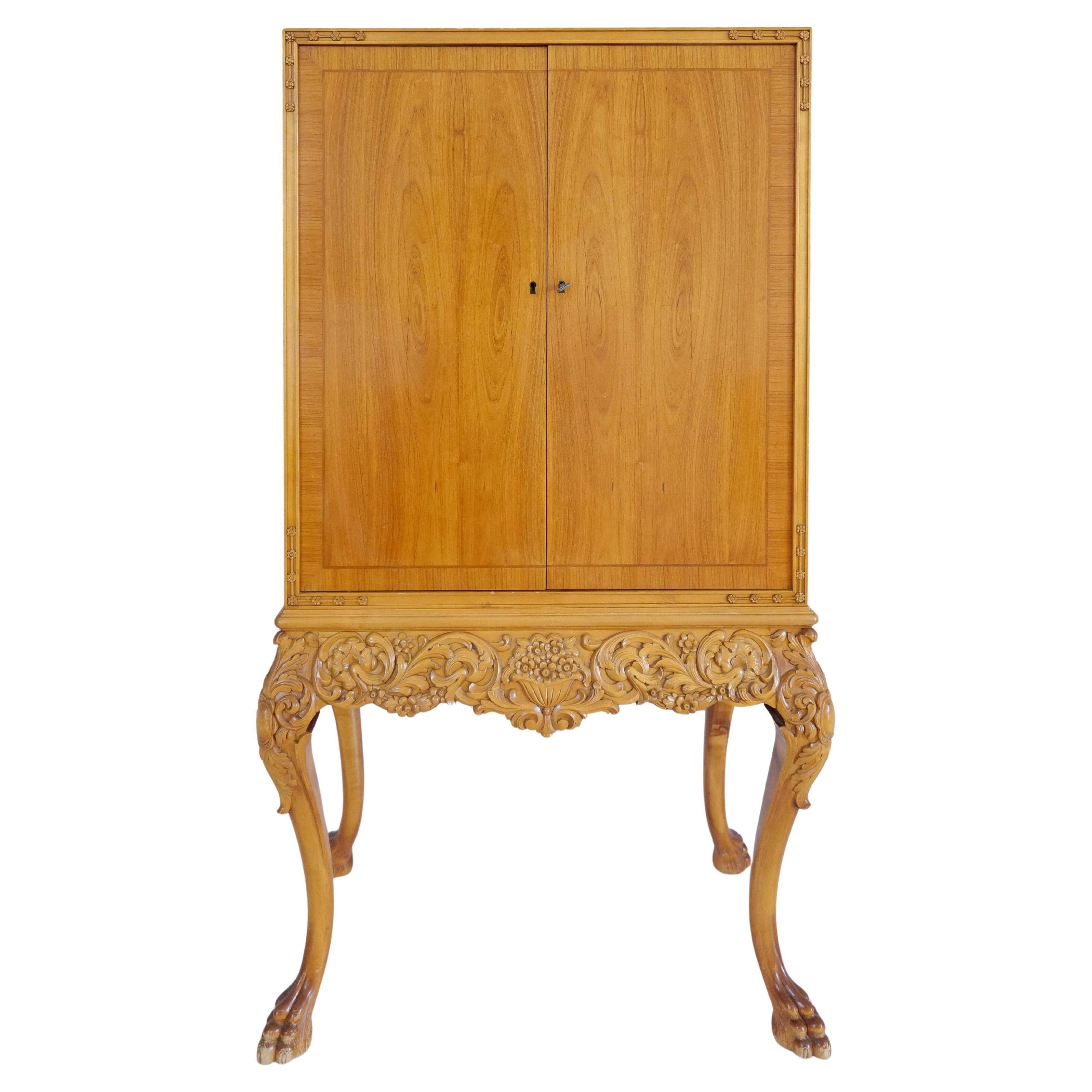 Mid-century modern artisan wardrobe in elm, Sweden, 1940s.