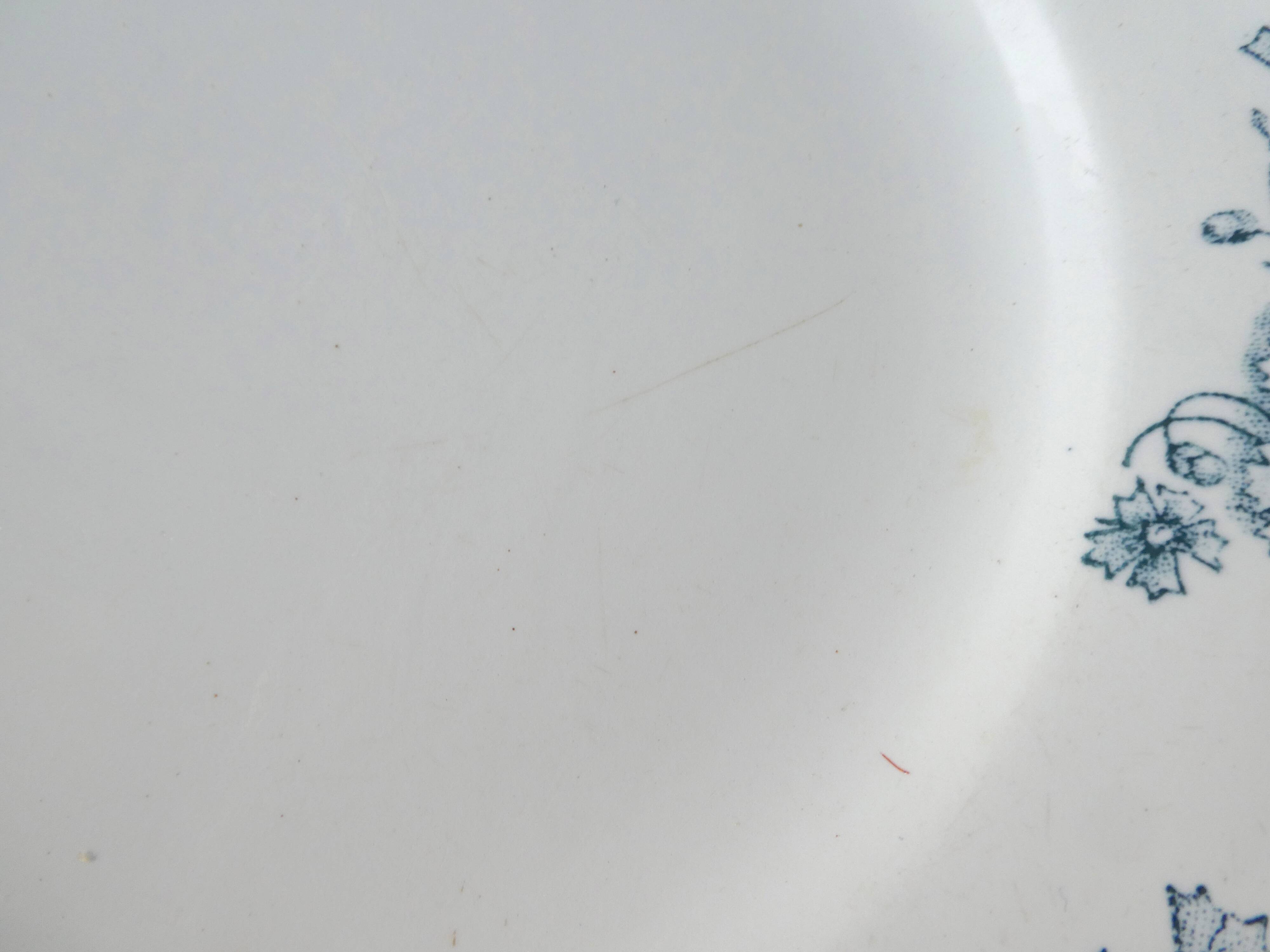 Set of 6 flat plates, Saint Amand model Suzanne, floral decoration