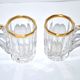 Baccarat set of 2 glasses with liquor mug in gilded cut crystal 1907 4.5cm