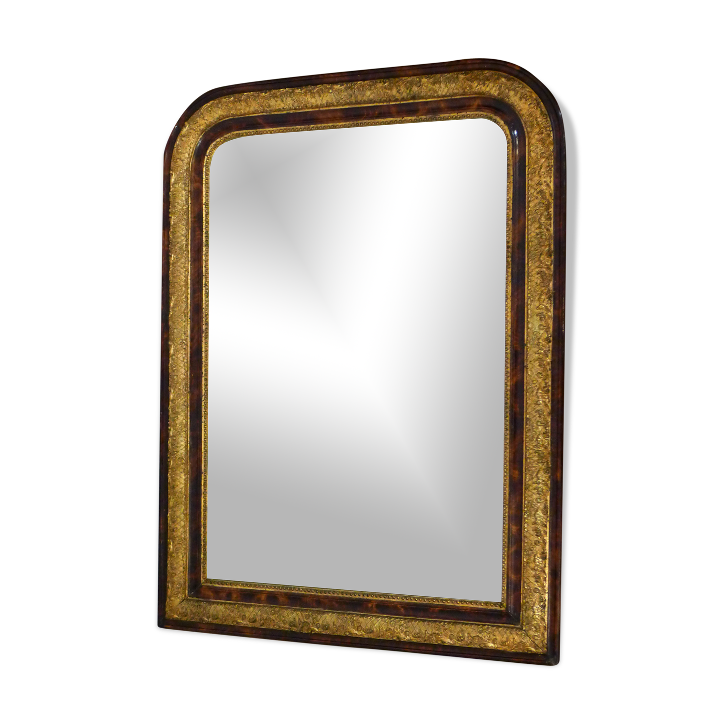 Large gold mirror and wood scale style 80x60