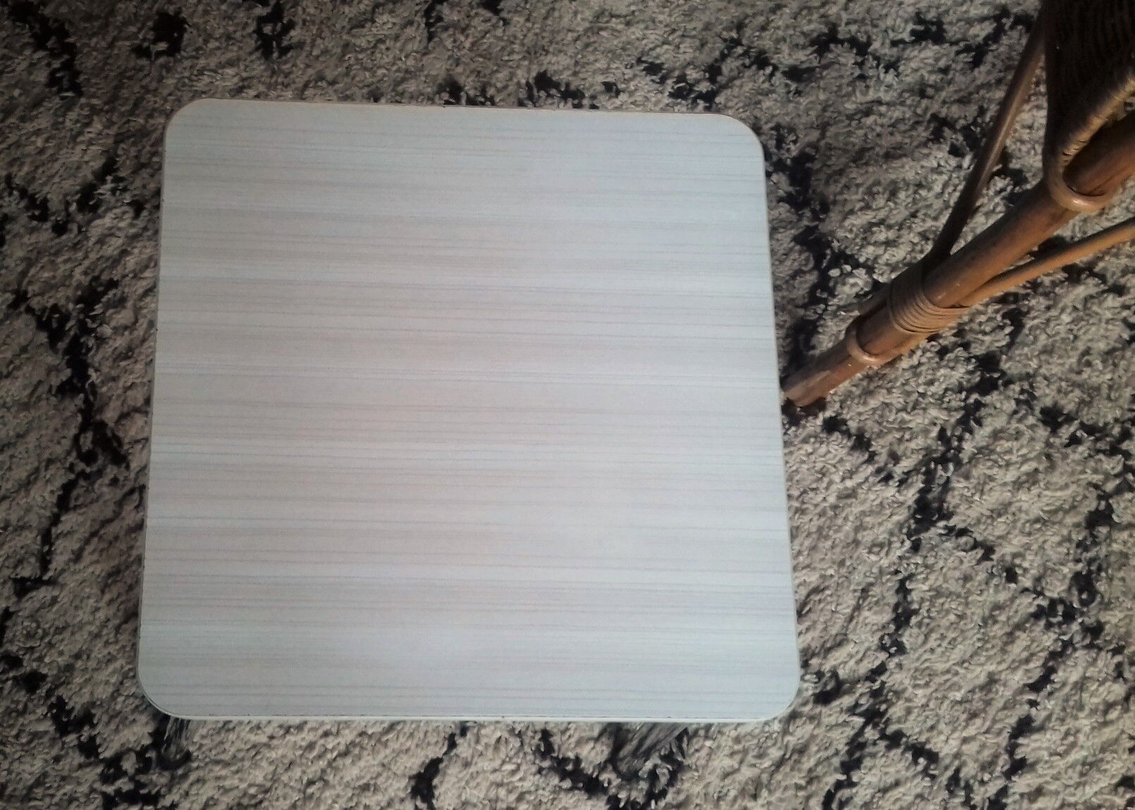 Formica vintage white striped flats light grey metal feet