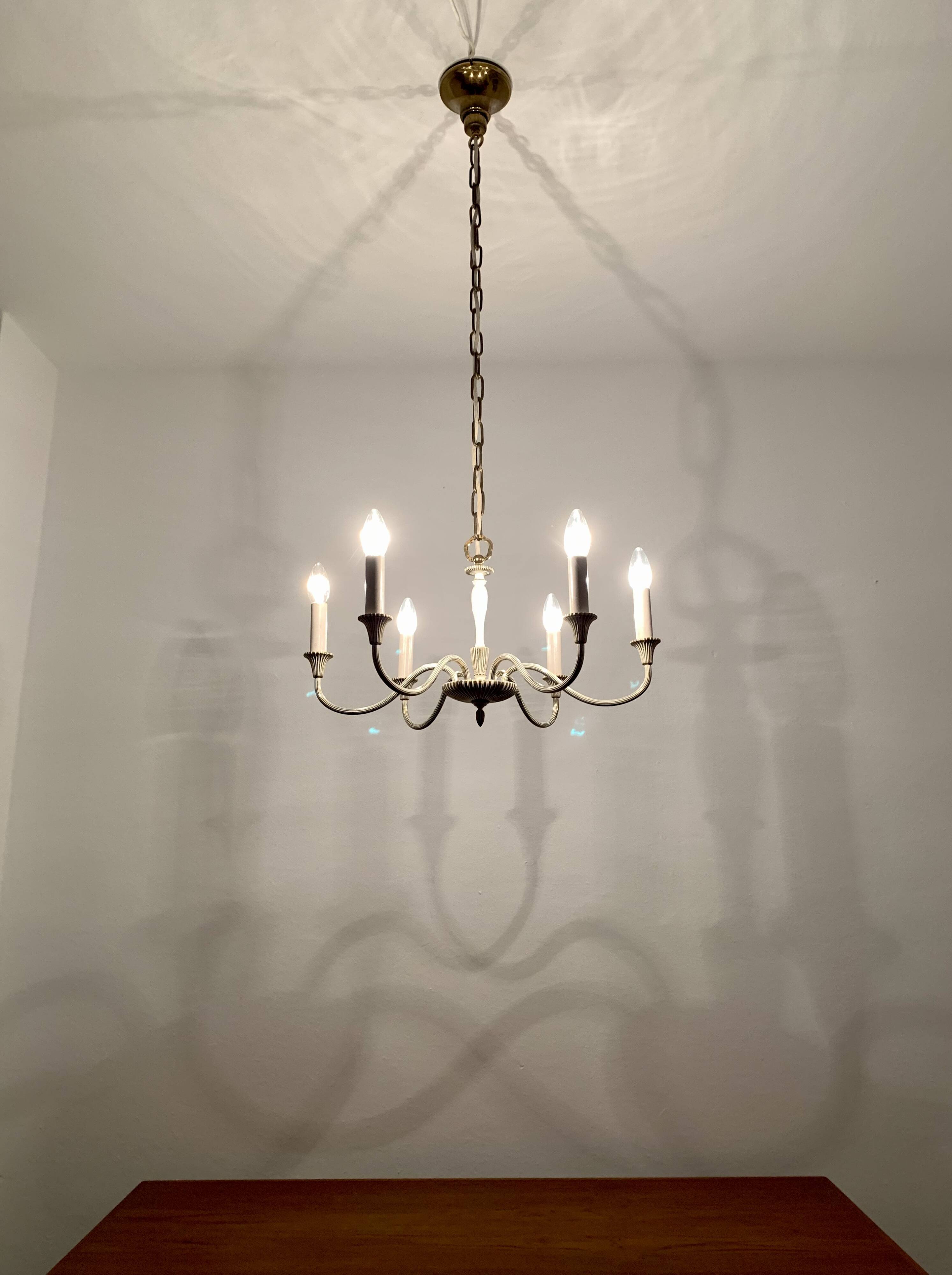 Brass Chandelier by Vereinigte Werkstätten München