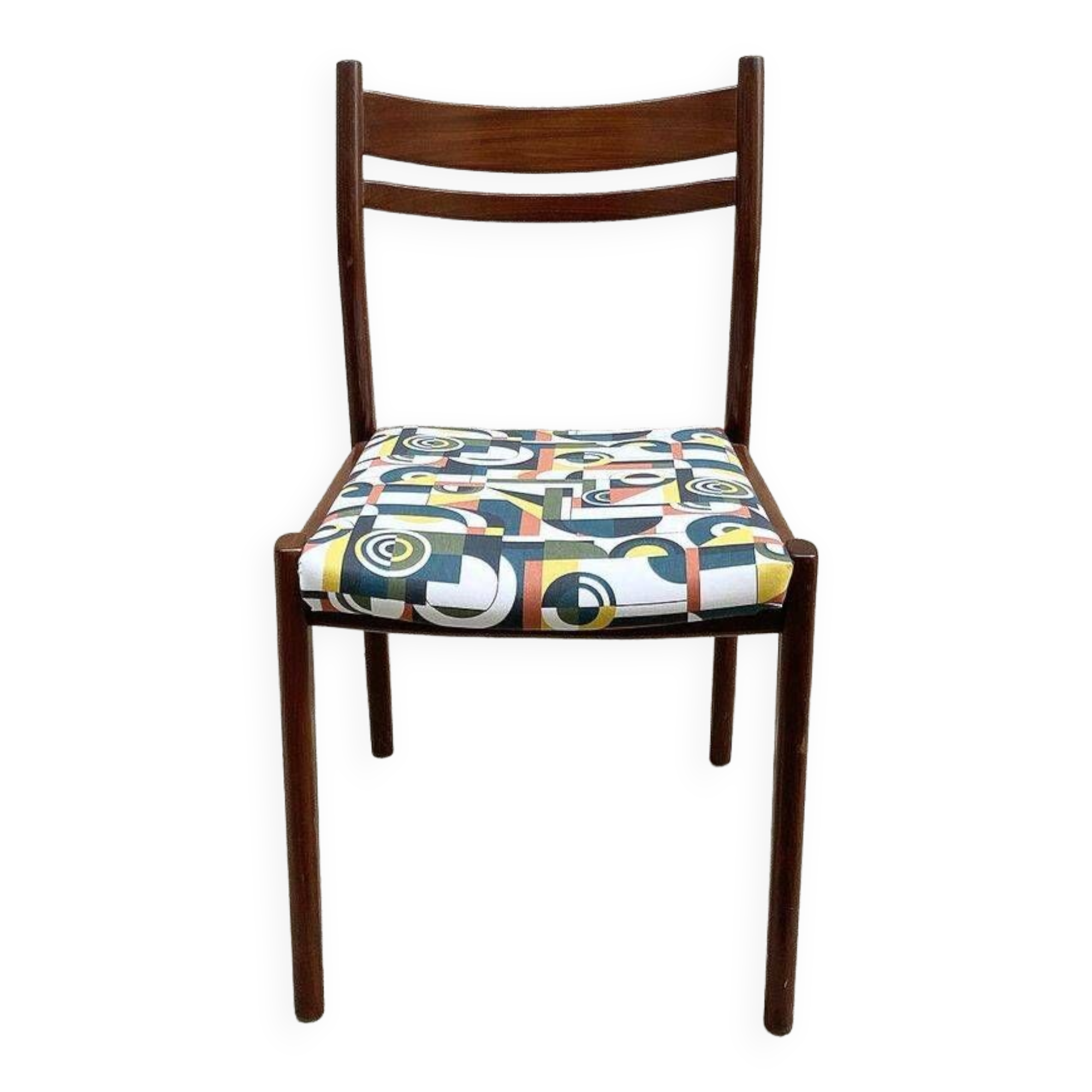 Chaise italienne en palisandre tissu Bauhaus