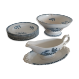 Service terre de fer Onnaing, assiettes, saladier et saucière