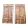 Woodwork Double Walnut Doors with Frame, Double Side XIXth
