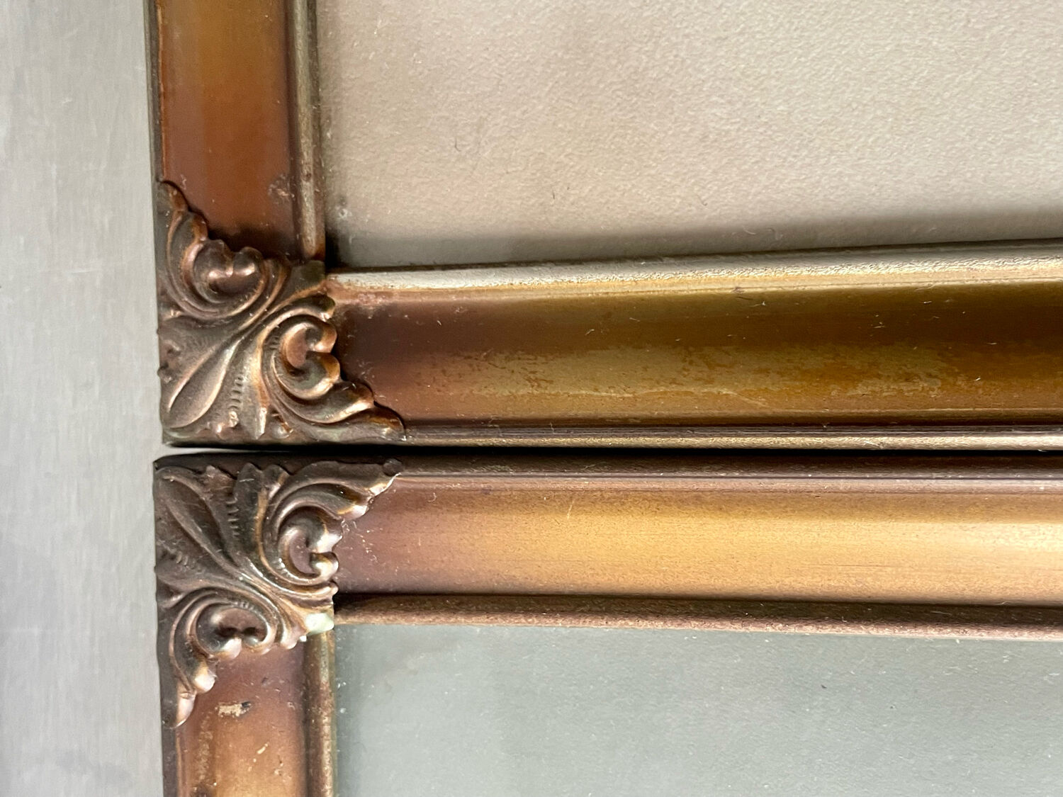Pair identical vintage metal frames