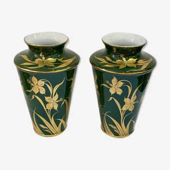 Pair of art nouveau porcelain vases