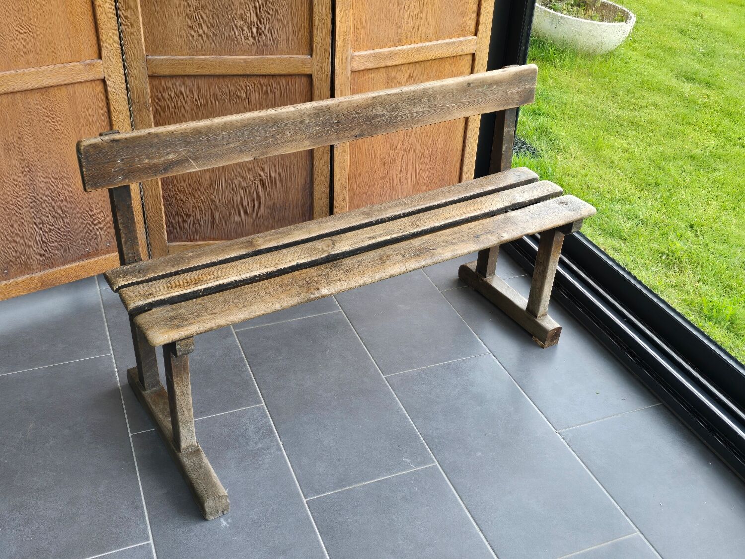 Old oak school bench