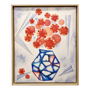 Nature morte fleurs rouges