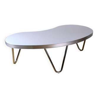 Bean coffee table, vintage American style, Formica metal, 1970s