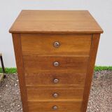 Commode meuble à tiroirs pied compas vintage- 1950s