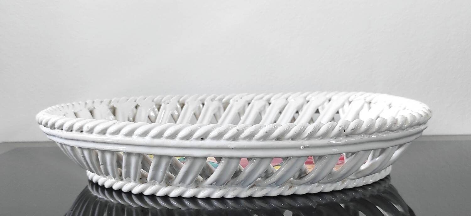 "Intrecciata" vintage fruit dish - Italian ceramic