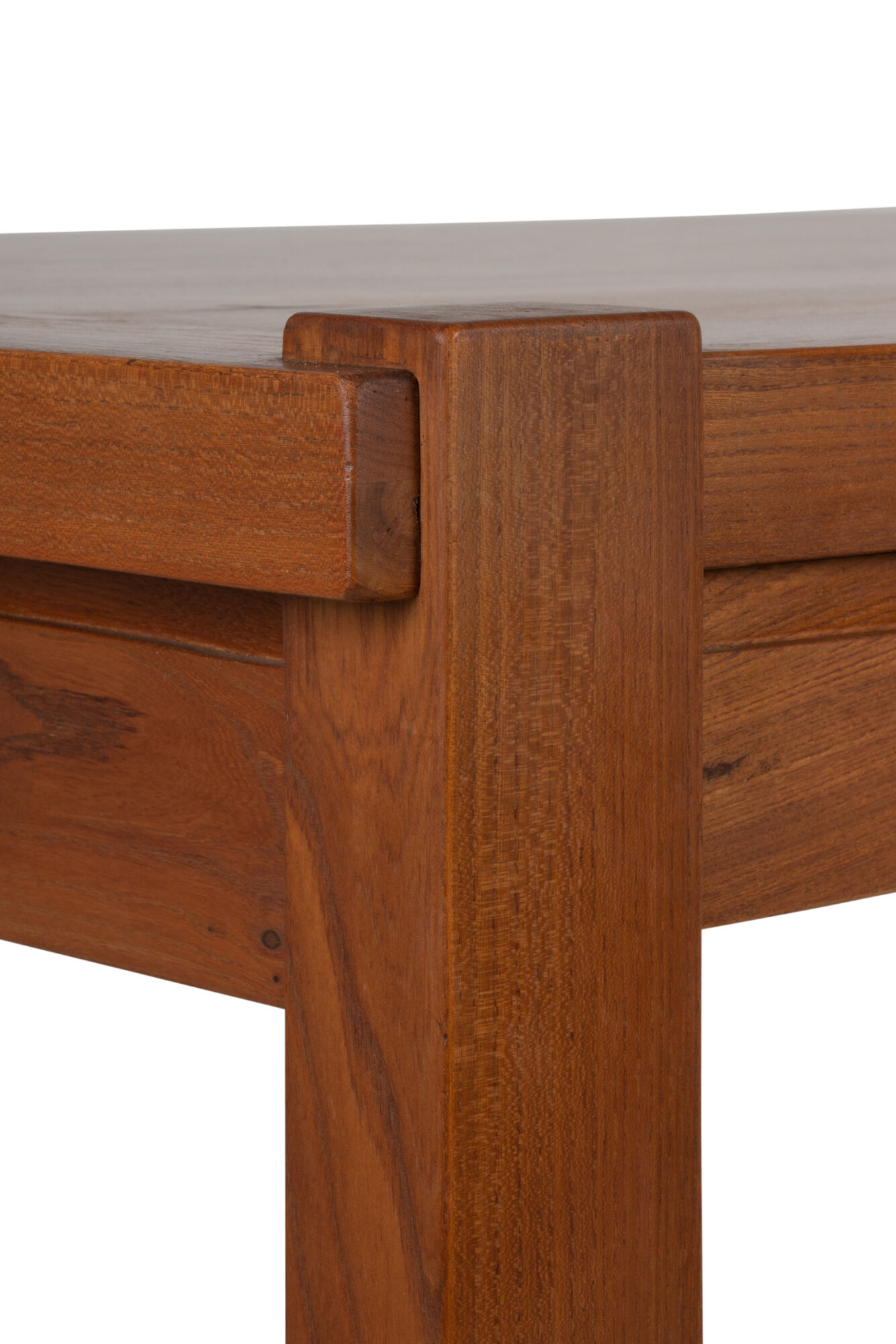 Blond solid elm table, seltz house, 1960s