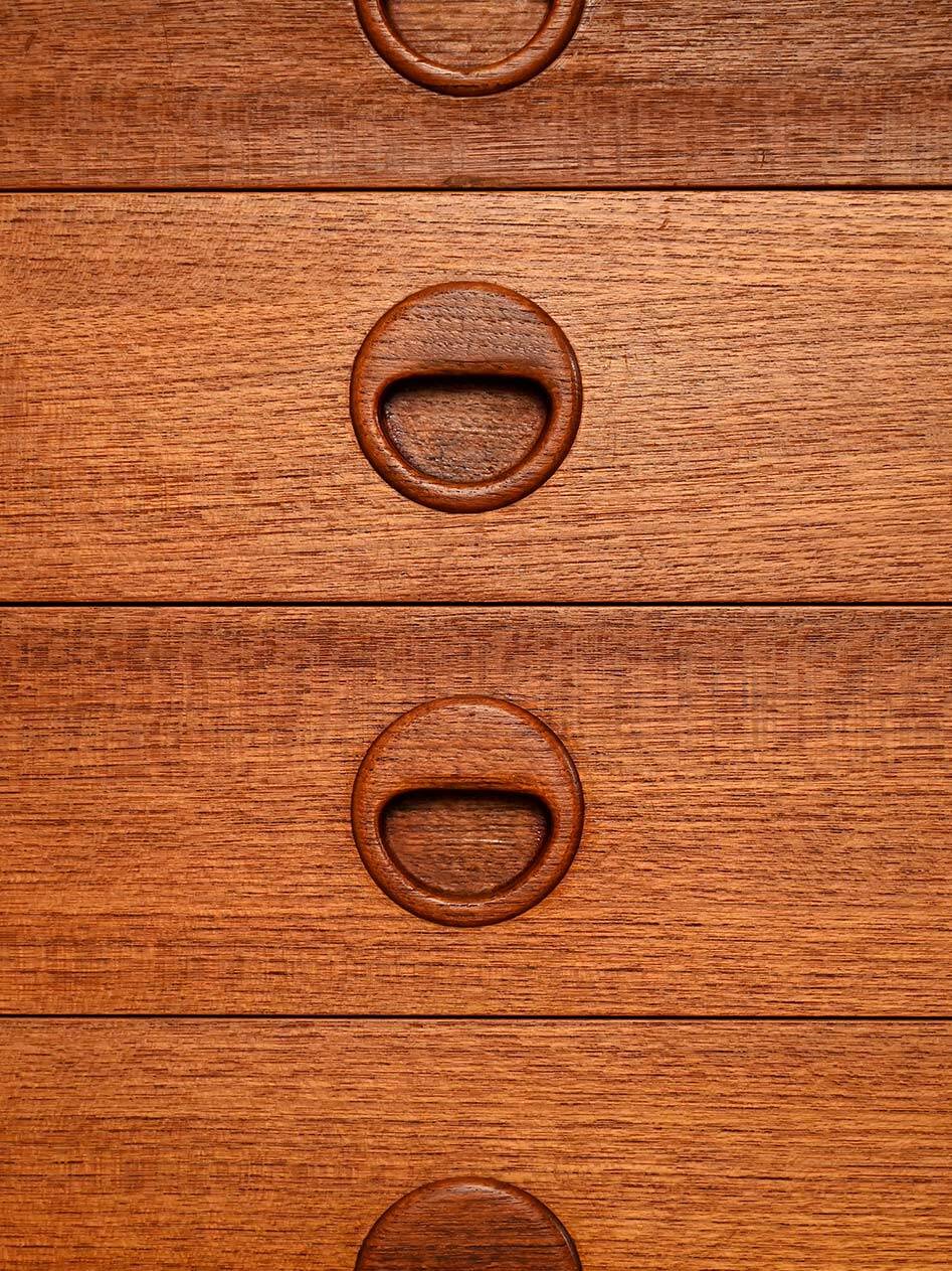 Commode scandinave en teck à 6 tiroirs, années 1960