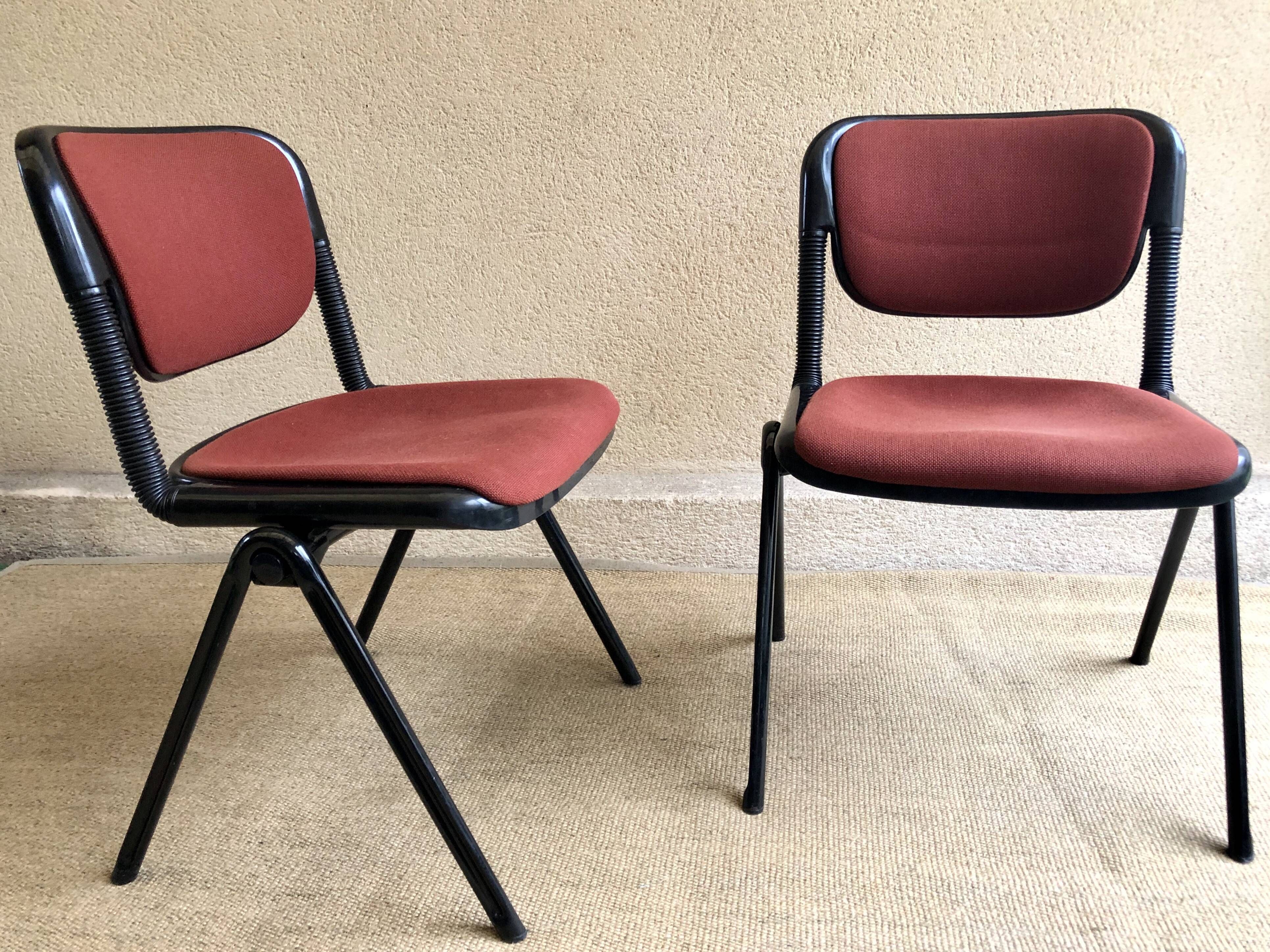 Pair of chairs design Vertebra Ambasz & Piretti Anonima Castelli 1976