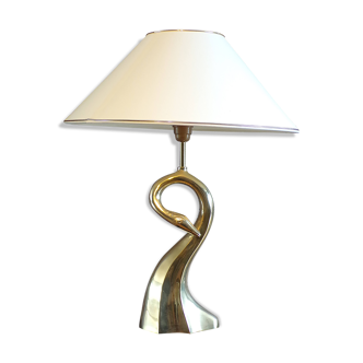 Italian brass swan lamp