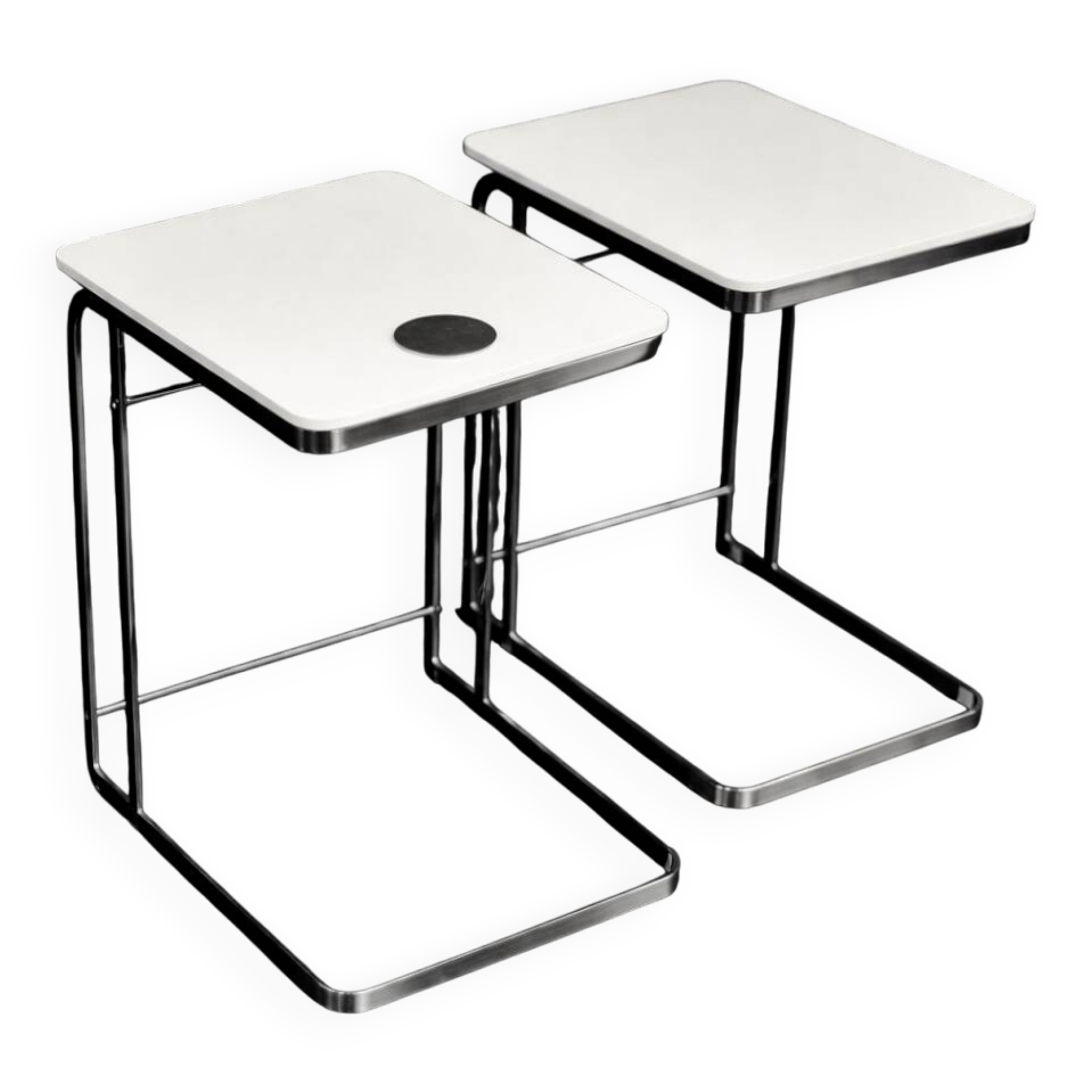 Vintage Mid-Century Italian Modern White Coffee Tables Carlotta