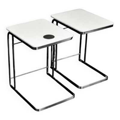 Vintage Mid-Century Italian Modern White Coffee Tables Carlotta