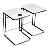 Vintage Mid-Century Italian Modern White Coffee Tables Carlotta