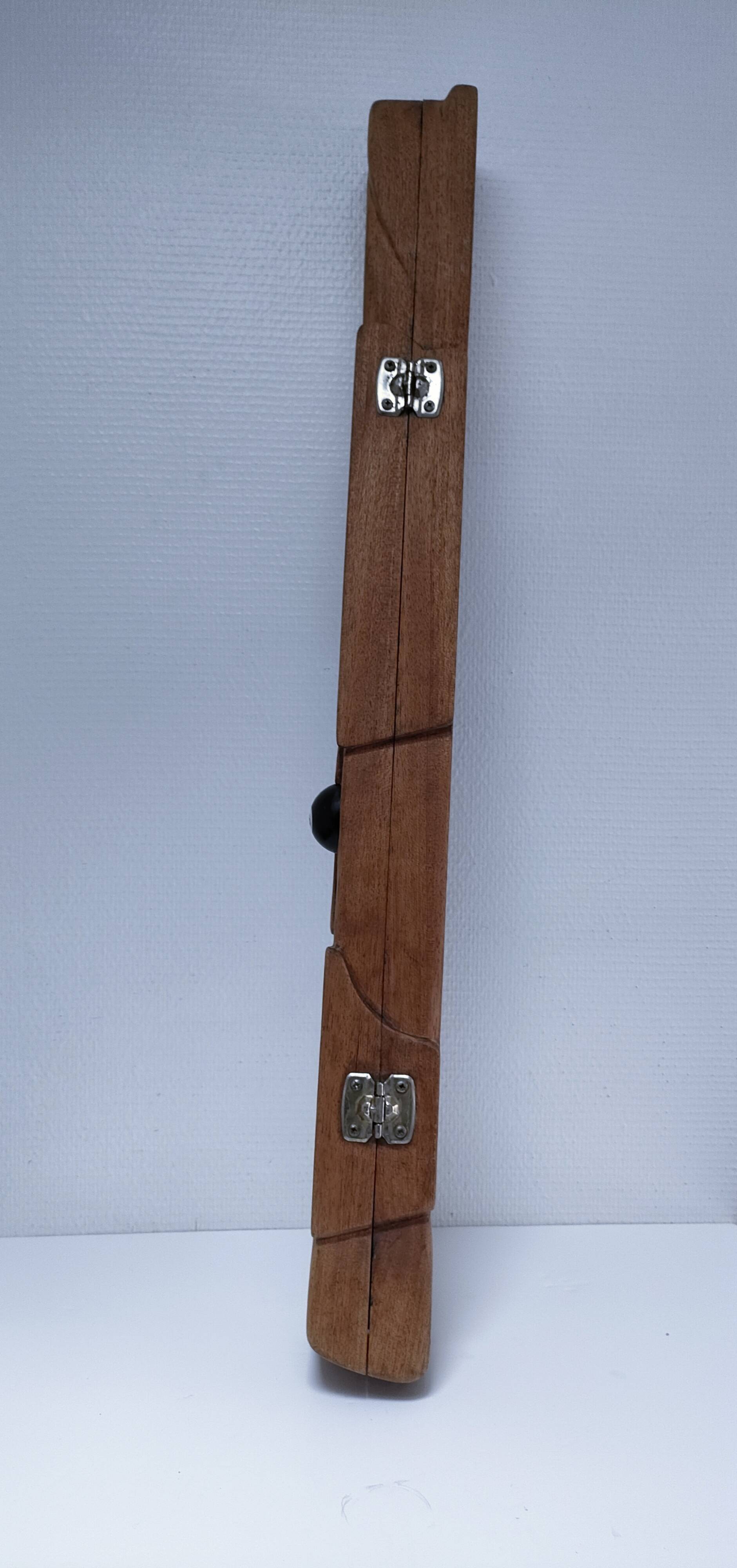 étui bois queue billard vintage