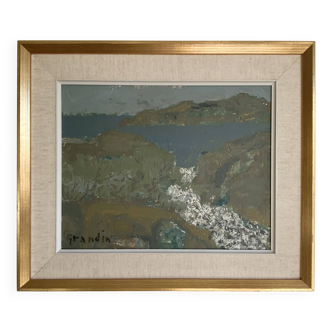 Huile vintage Svan Grandin (1906- 1982) Peinture Paysage Signée
