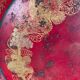 Large Red Lacquered Sheet Metal Serving Tray. Empire Period.