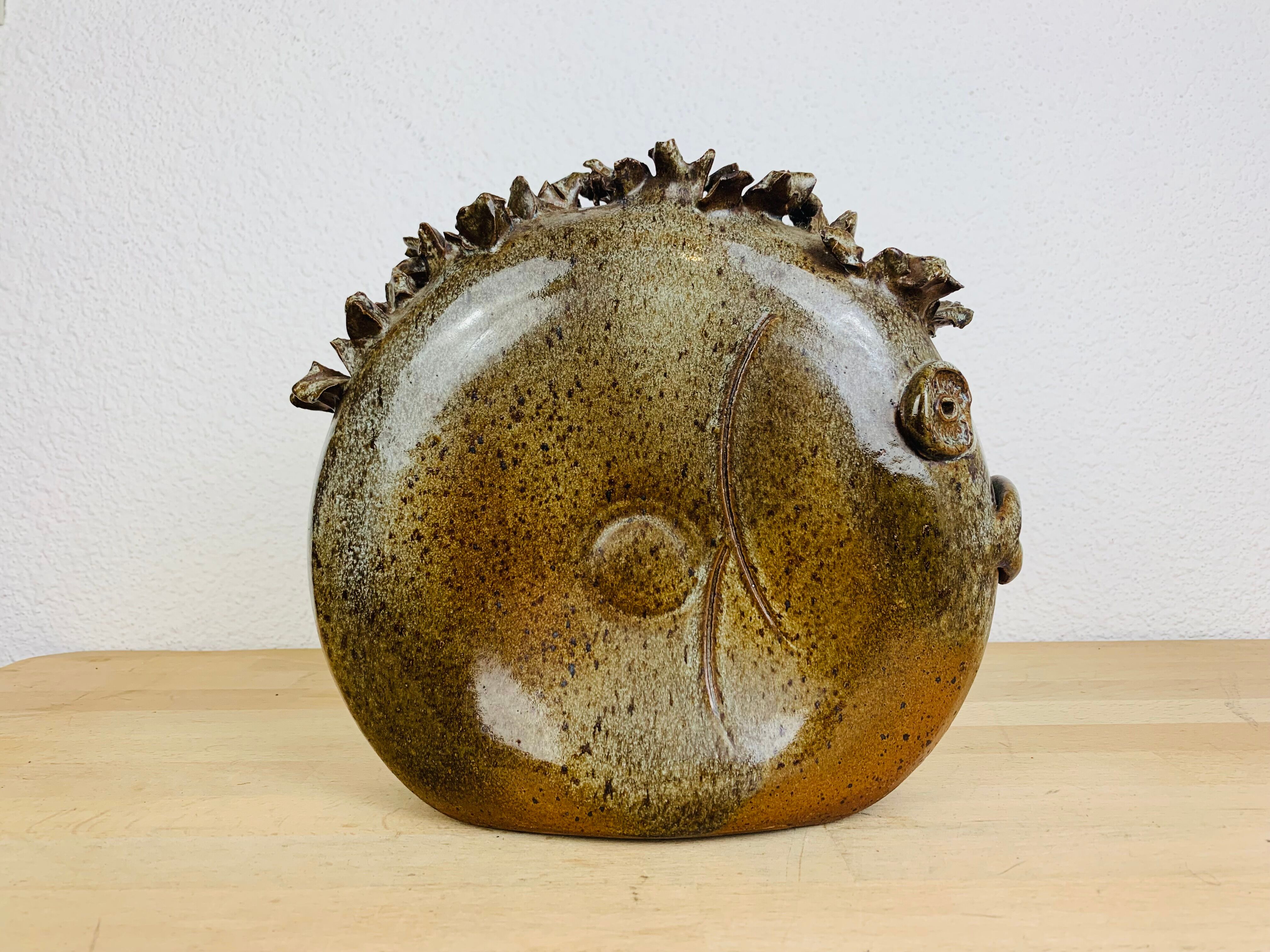 Vase stings zoomorphic flowers by Alexandre Kostanda, ceramic fish