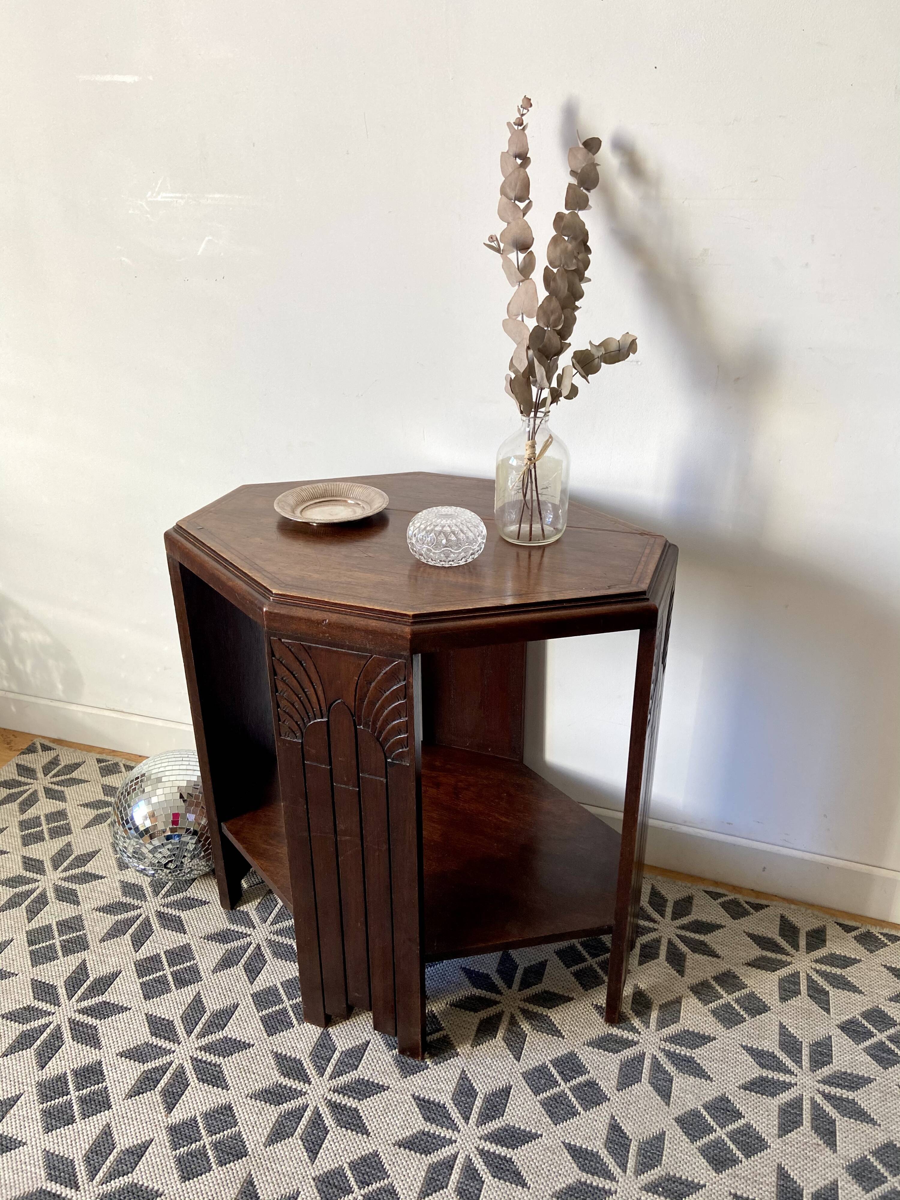 Art deco mahogany side table