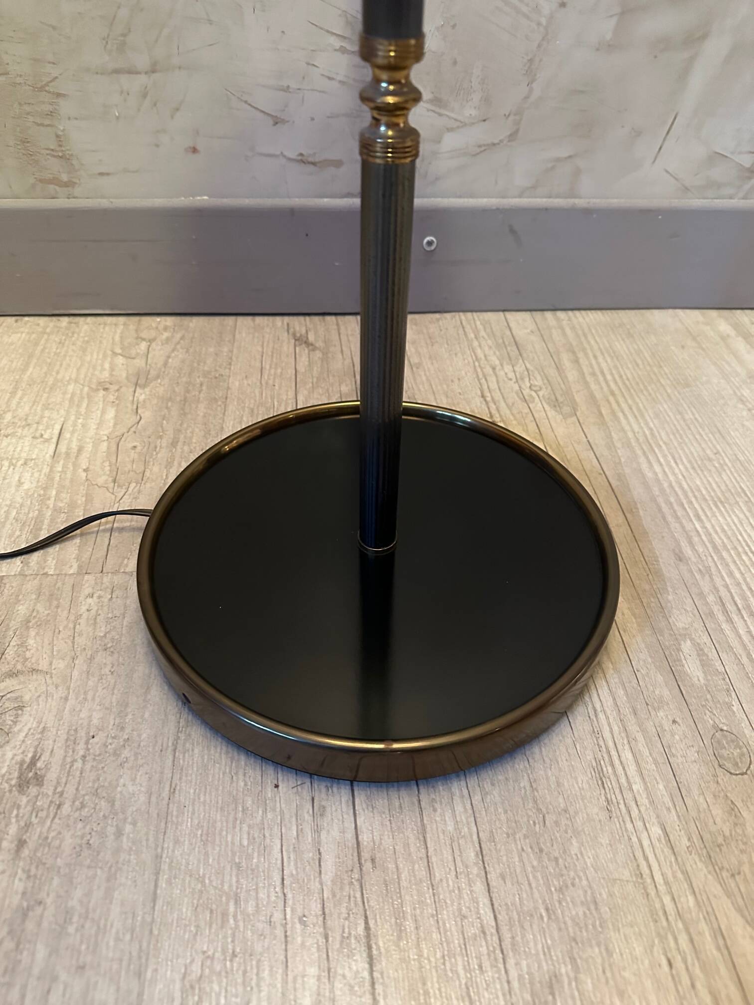Brass and metal floor lamp