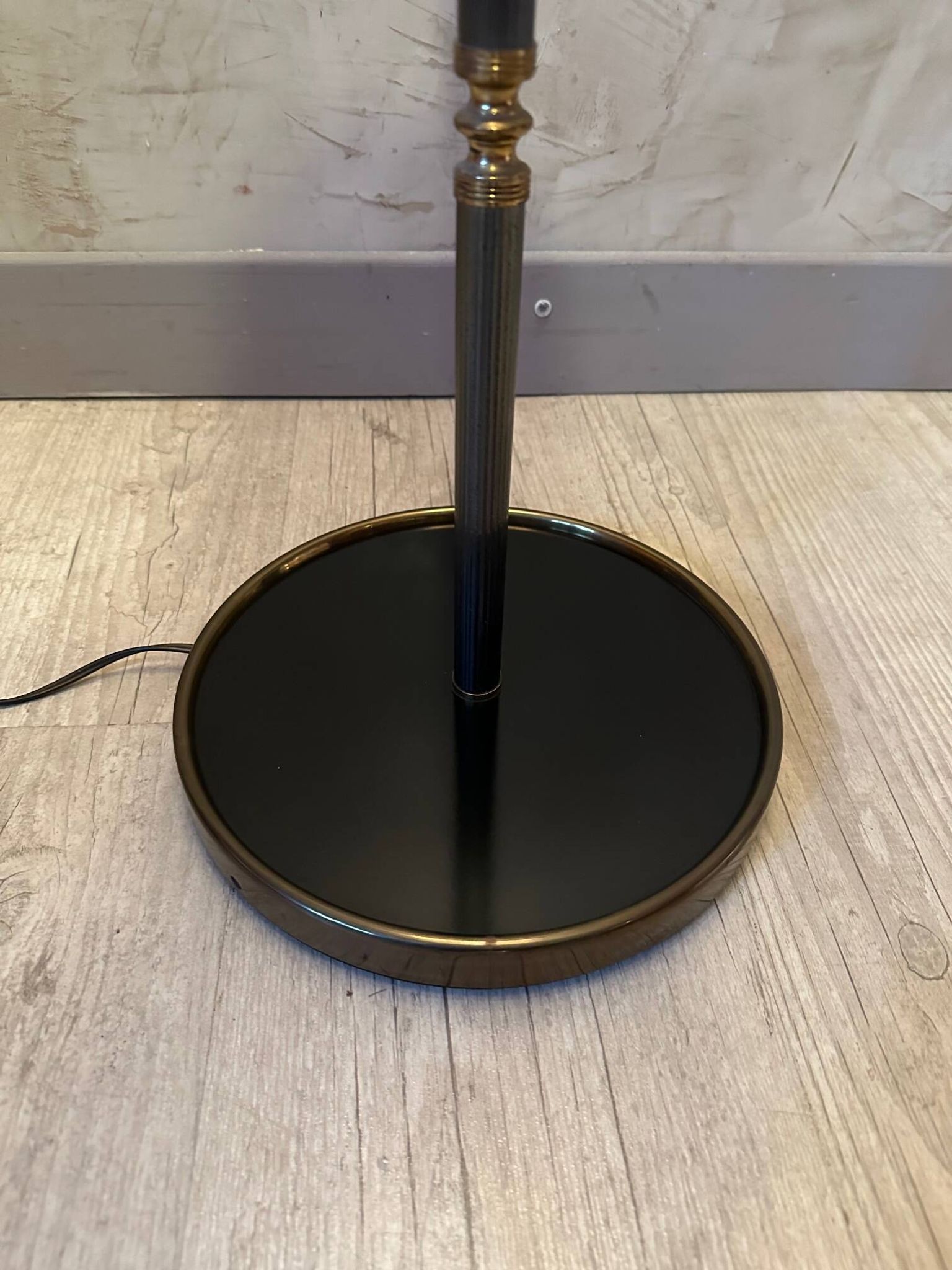 Brass and metal floor lamp