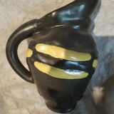 Yellow and Black ceramic pitcher