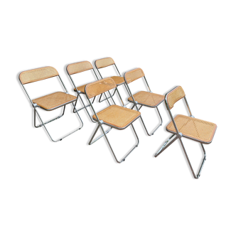 6 chaises pliantes de Giancarlo Piretti pour Anonima Castelli 1970