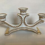 Antique white and gold candle holder Belgium