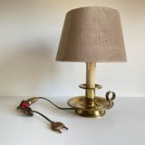 Lamp chic brass and velvet beige