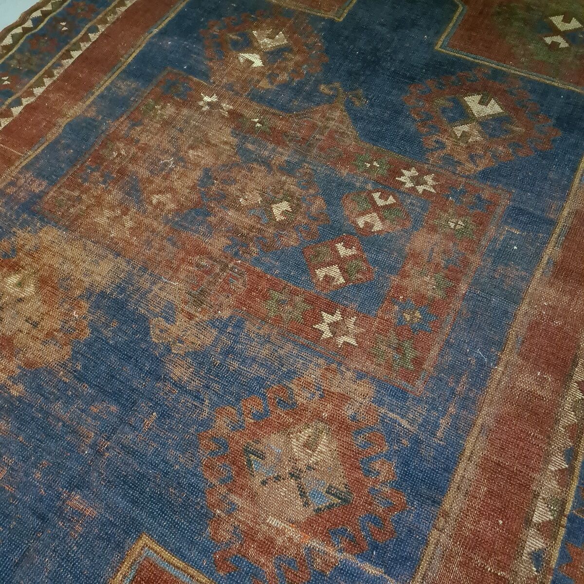 Old Hand Knotted Caucasian Carpet, 1st Half 20th Century.