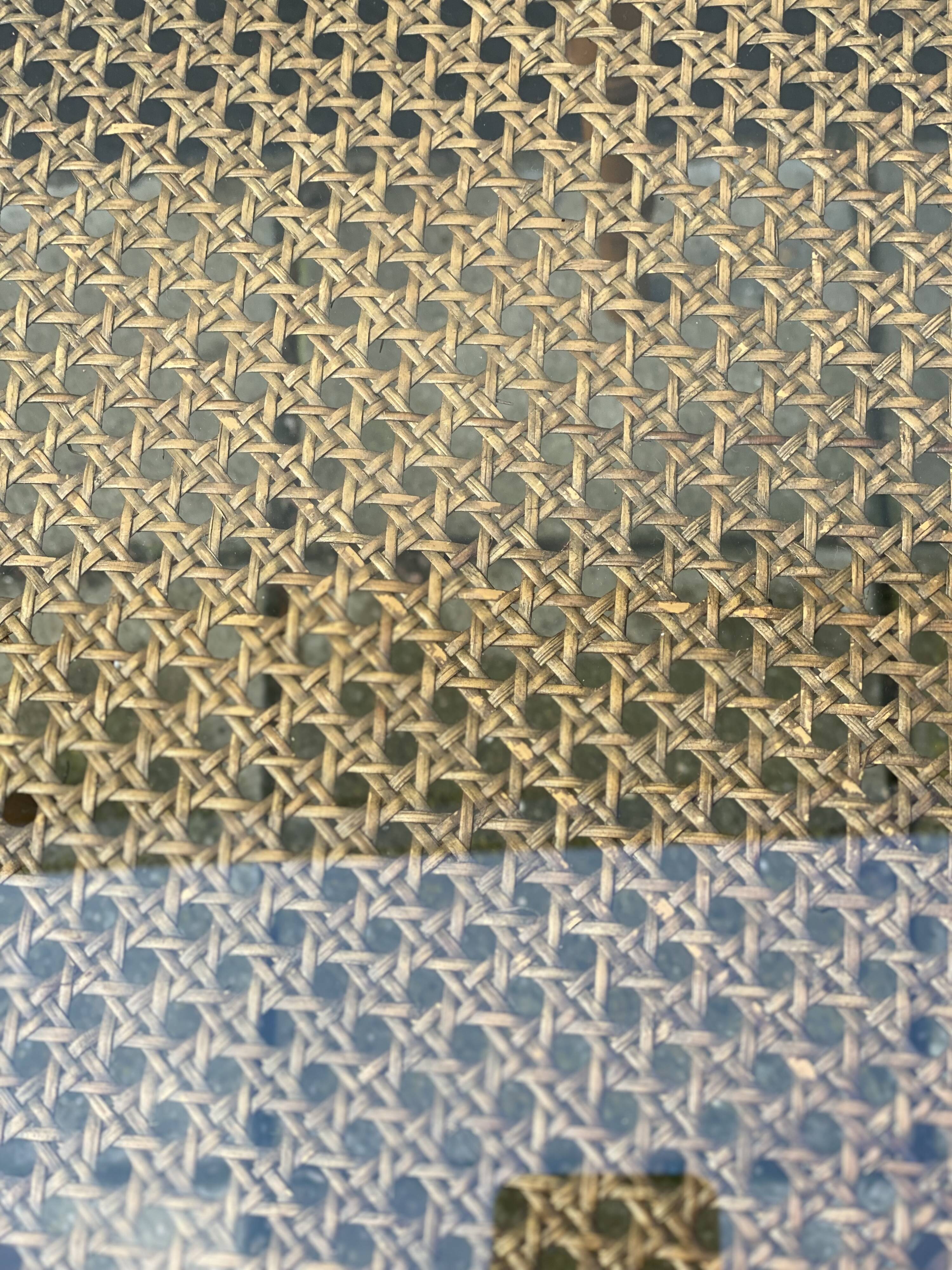 Faux Bamboo and Glass Side Table