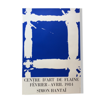 Affiche originale en sérigraphie grand format Simon Hantaï centre d'art de Flaine 1984