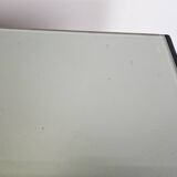 1960s chest of drawers in mahogany and lacquered mahogany with blue glass