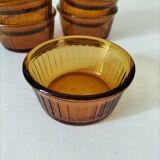 Set of 8 Duralex amber-colored ramekins