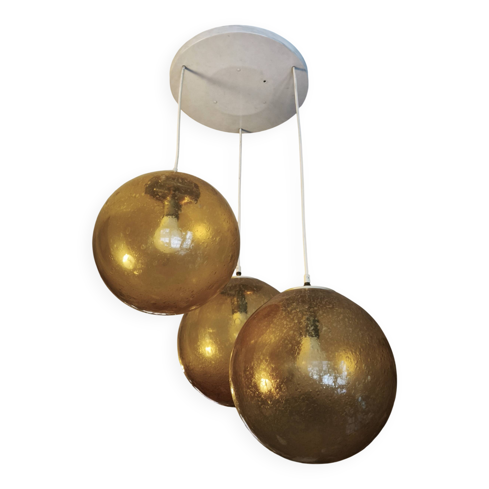 Amber glass ball suspension light Parscot