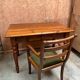 Wood and green velvet office chair