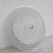 Vintage Italian Transparent Murano Glass Flush Mount Light