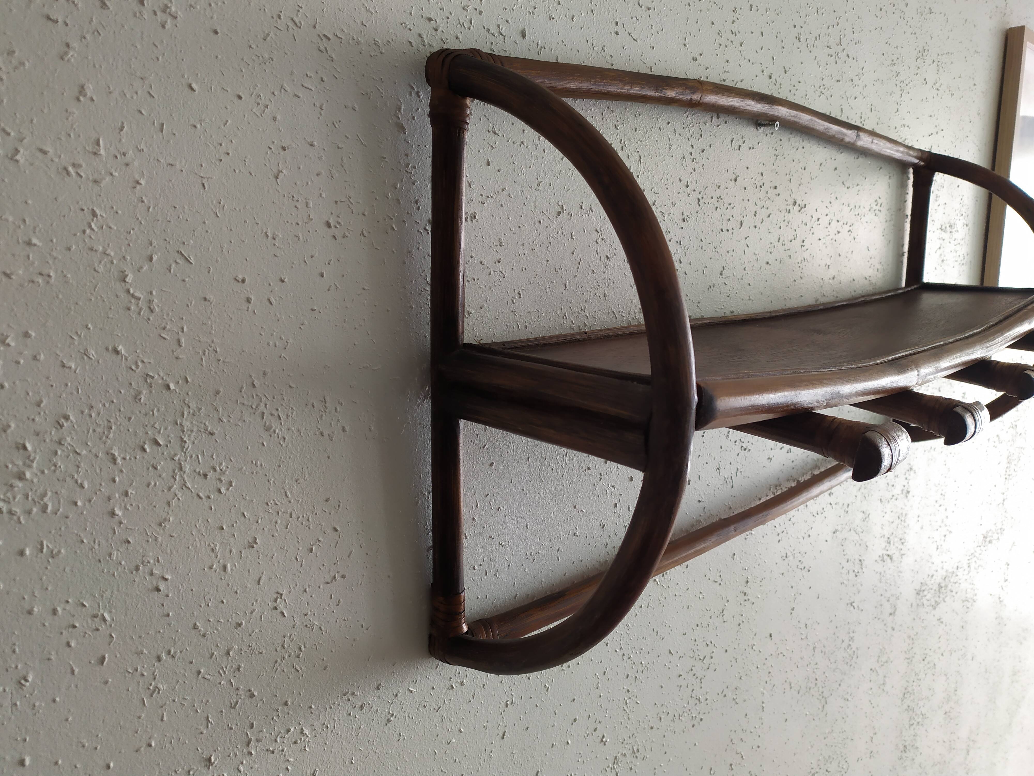 Rattan wall coat holder