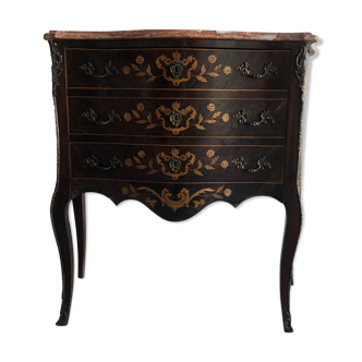 Inlay console with marble